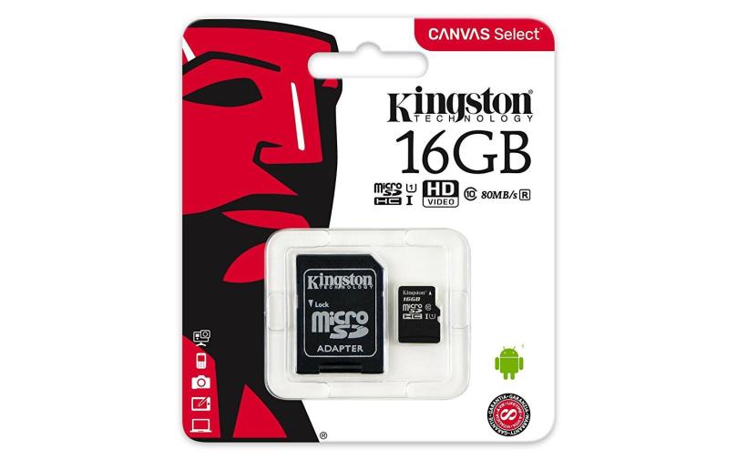 Buy Kingston 16GB MicroSDHC Class10 Card at PrimeCables.ca