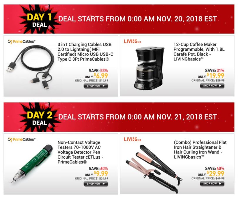 Black Friday Deal 2018 count down from PrimeCables